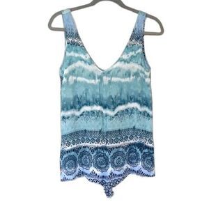 Forever 21 Rompers Blue Ocean Beach Short Jumpsuit Resortwear Size XS/S See Pics